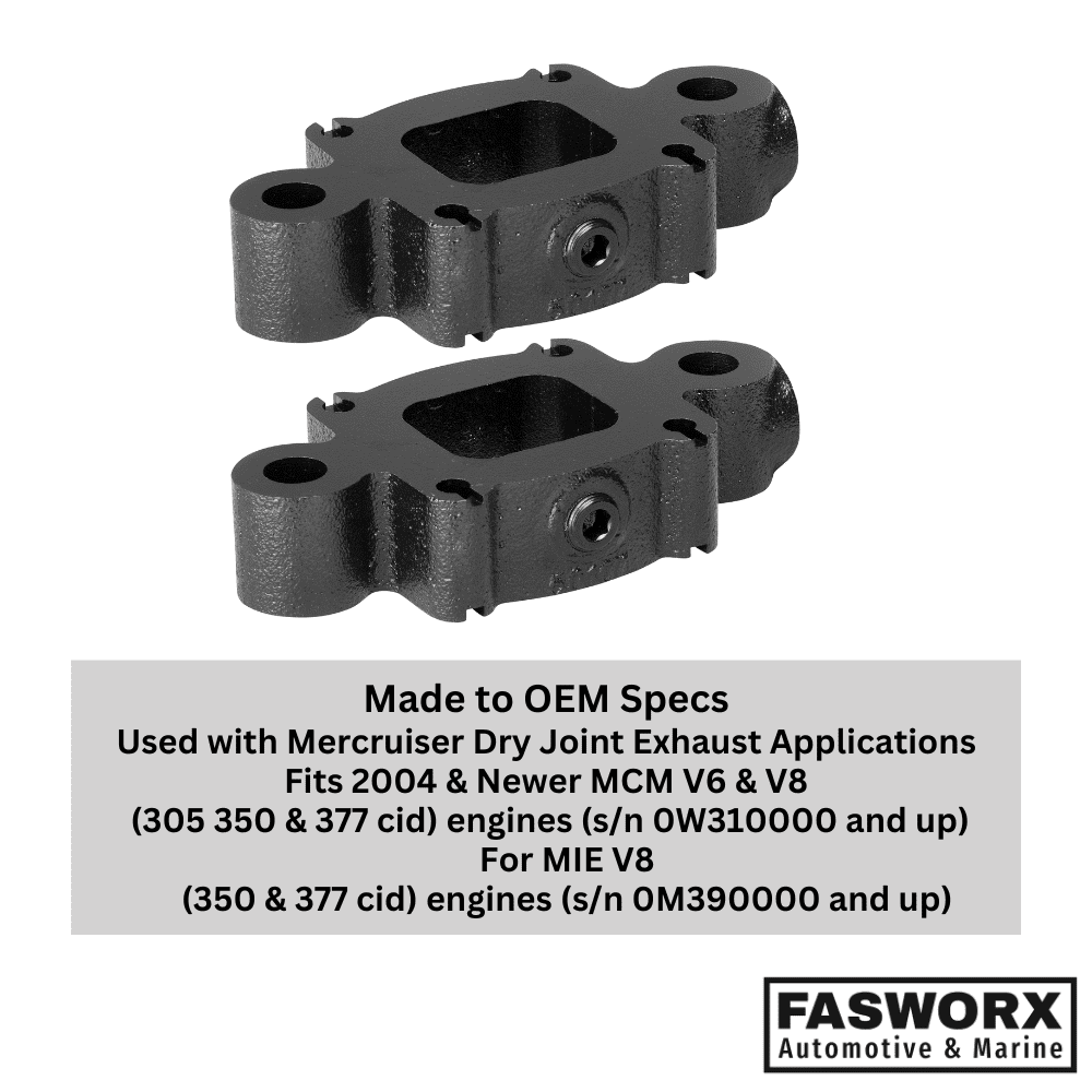 Mercruiser Set of 2 Dry Joint 1.7” Spacers with Riser Extension