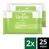 Simple Kind to Skin Facial Wipes Cleansing 25 Wipes 2 Count