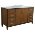 thumbnail image 5 of MCM 61" Single Round Sink Vanity with White Marble Stone in Walnut, 5 of 11
