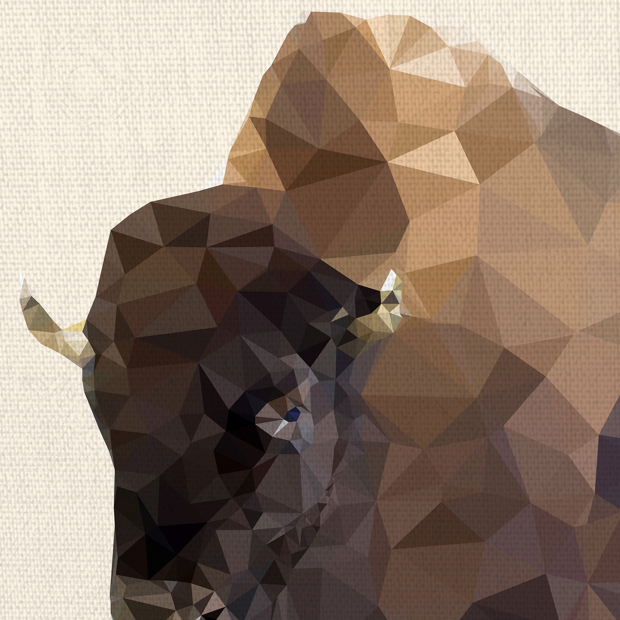 Masterpiece Art Gallery Fractal Bison Ivory By The Studio Canvas Art Print 22" x 28"