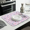 thumbnail image 3 of Microfibre Drying Mat for Kitchen Pioneer Dish Drying Drainer Mat Absorbent Colorful Floral Drying Mat Washing Up for Glass, Plate & Cup 16inch X 18inch, 3 of 7