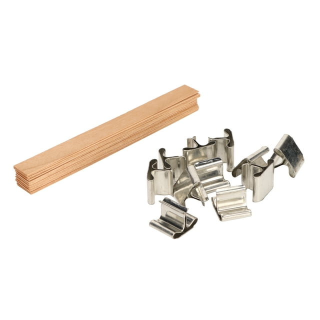 Smokeless Wooden Candle Wicks, Wood Candle Wicks Handcraft DIY Simple 33 Pcs with Base for DIY Candle Making