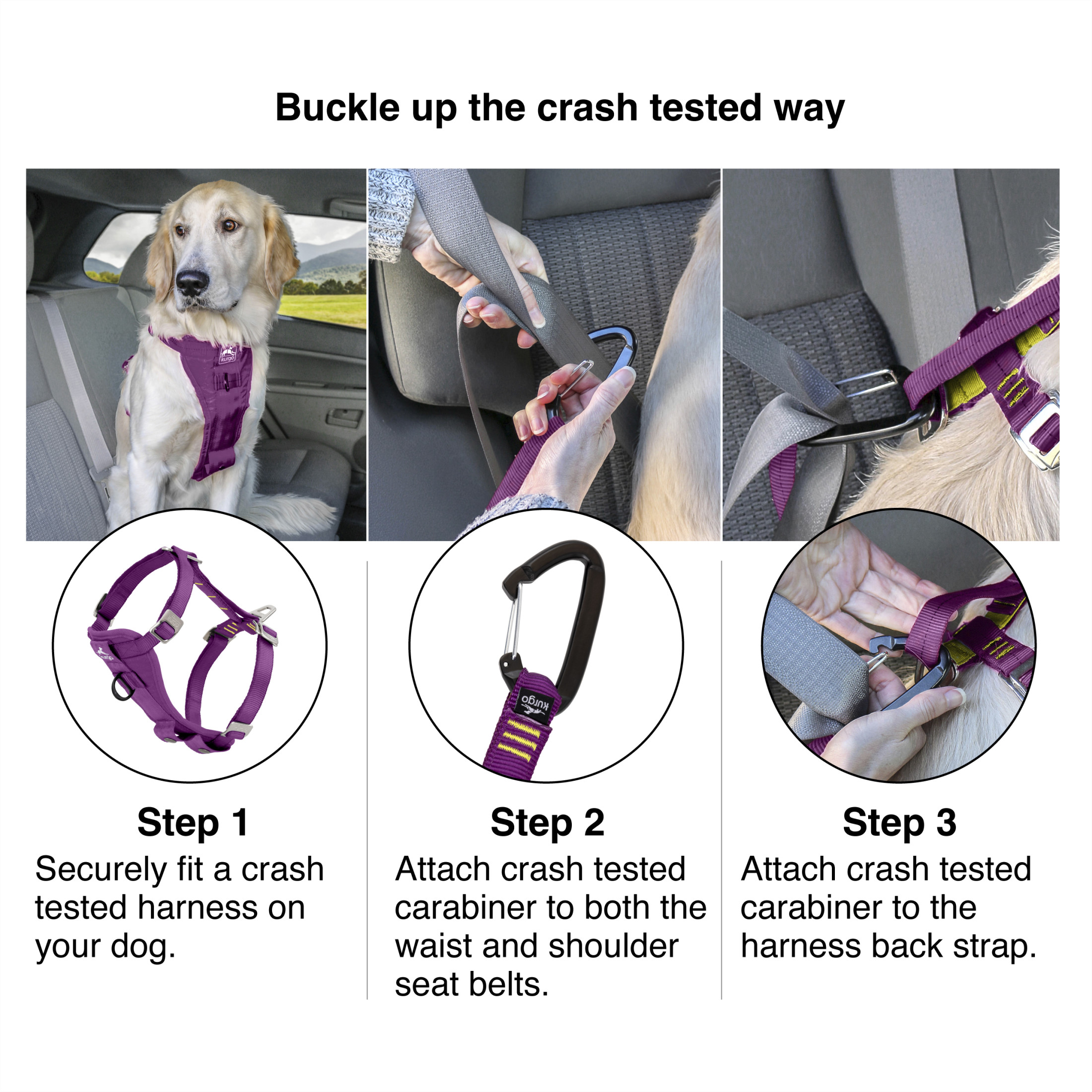 Kurgo Tru-Fit Smart Dog Harness Purple photo 4