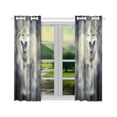 thumbnail image 2 of MYPOP Be Careful Wolf Coming Window Curtain Kitchen Curtain 26x39 inches (Two Piece), 2 of 3