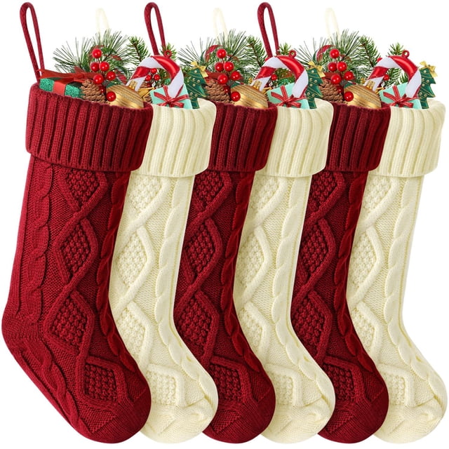 Paquete de de Navidad, calcetines de punto de cable , regalos y decoración para decoración de fiesta de Navidad