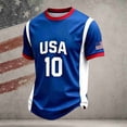 thumbnail image 2 of Patriotic USA T Shirts for Men Crewneck Tee Short Sleeve Shirt Machine Washable for Sports Game Day Fan Clothes, 2 of 3