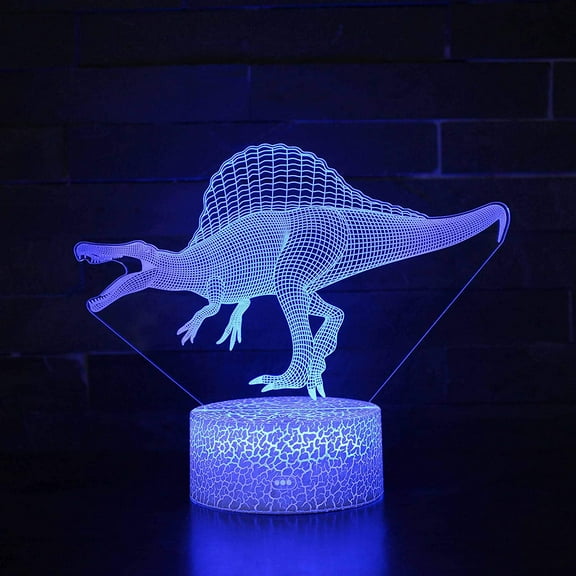 Dinosaur 3D Night Light 16 Color Change Lamp Acrylic Flat ABS Base USB Charger Home Decoration Toy Brithday Kid Children Gift