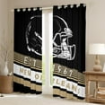 thumbnail image 2 of Erosebridal New Orleans Curtains and Drapes (38x45),yellow Stripes BlackoutCurtains for Bedroom,Rugby Helmet Curtains Pack of 2 (38x45),Stylish Living Room Decoration, 2 of 7