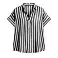 thumbnail image 6 of Byworldtasic Short Sleeve Summer Tops for Women Casual Button Down Shirts Striped Business Work Blouses, 6 of 6