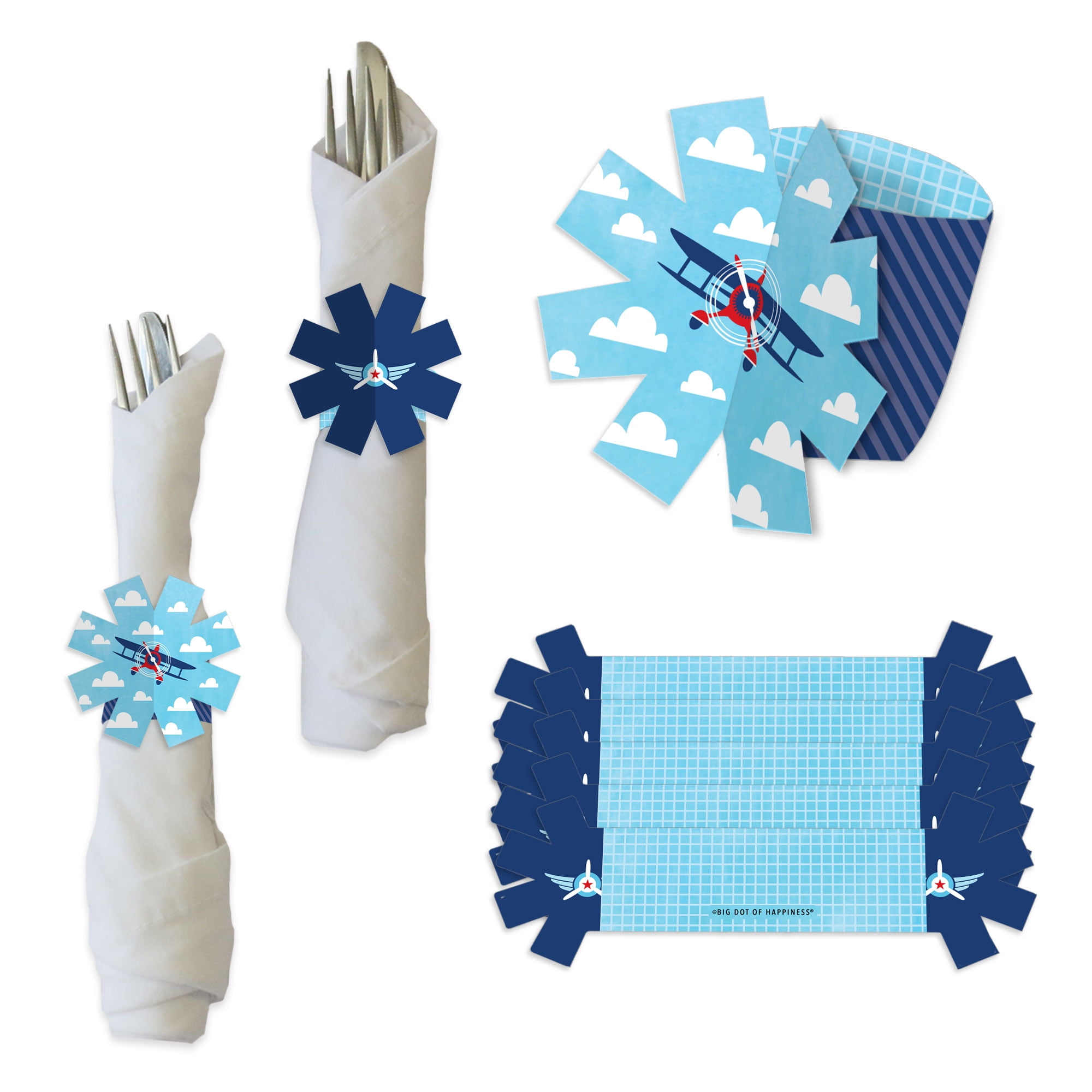 Big Dot of Happiness Taking Flight Airplane Vintage Plane Baby Shower or Birthday Party