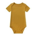 thumbnail image 1 of MIASHUI Justaucorps à Manches Courtes pour Bébés Garçons Filles Pyjamas Combinaisons, Jaune, 6-12 Mois, 1 of 2
