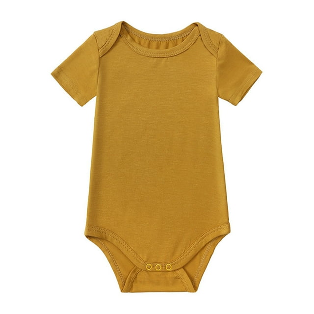 MIASHUI Pyjamas à Manches Courtes pour Bébés Garçons Filles, Jaune, 18-24 Mois