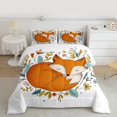 thumbnail image 2 of Homewish Safari Animal Fox Bedding Comforter Set,Colorful Country Leaves Twin Comforter Sets,White Orange Bedding Set For Girl Teens,Luxury Bedroom Decor Reversible,2 Pieces, 2 of 8