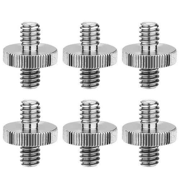 6 Pack International Standard 1/4"-20 Male to 1/4"-20 Male Threaded Tripod Screw Adapter Standard Tripod Mounting Thread Camera Screw Adapter Converter,Precision Made