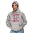 thumbnail image 5 of Sassy Classy Never Trashy Sarcastic Hoodie Sweatshirt Women Brisco Brands X, 5 of 6