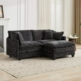 thumbnail image 6 of Modern Sofas Cloud Sofa LoveSeat (Ottoman is not included), Modern Sectional Couch, for Living Room Bedroom and Apartment, Comfy Double Layer Upholstered Seat Cushion, Breathable Chenille Fabric, Bla, 6 of 10