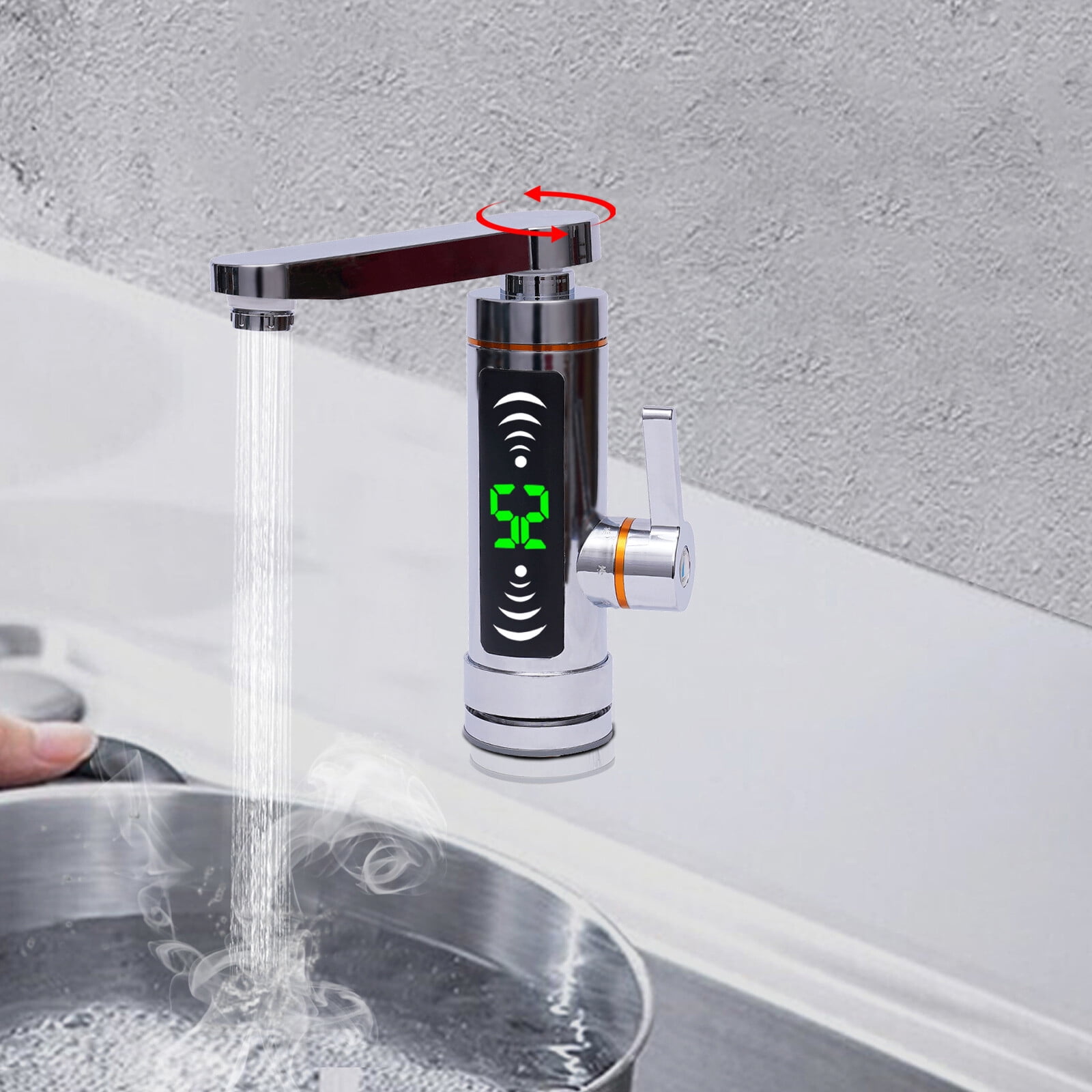 110V Electric Instant Hot Water Heater Shower Kitchen Tap Faucet Digital Display for Kitchens, Bathrooms