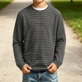 thumbnail image 4 of EnJoCho Kids Striped T Shirt Long Sleeve Crewneck Soft Basic Layer Top Raglan Casual Warm Tee for Boys Girls Toddler Fall Winter School Daily Outdoor Wear, 4 of 6