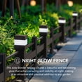 thumbnail image 4 of SUNJOY Garden Fence Solar Border Fencing with Waterproof LED Path Lights, Metal Strip Pattern Fence Panel Outdoor Decorative Garden Fences(5PK), Brown, 4 of 11