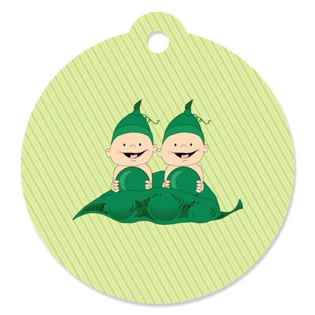 - Twins Two Peas in a Pod - Baby Shower Party Favor Tags (Set of 20)