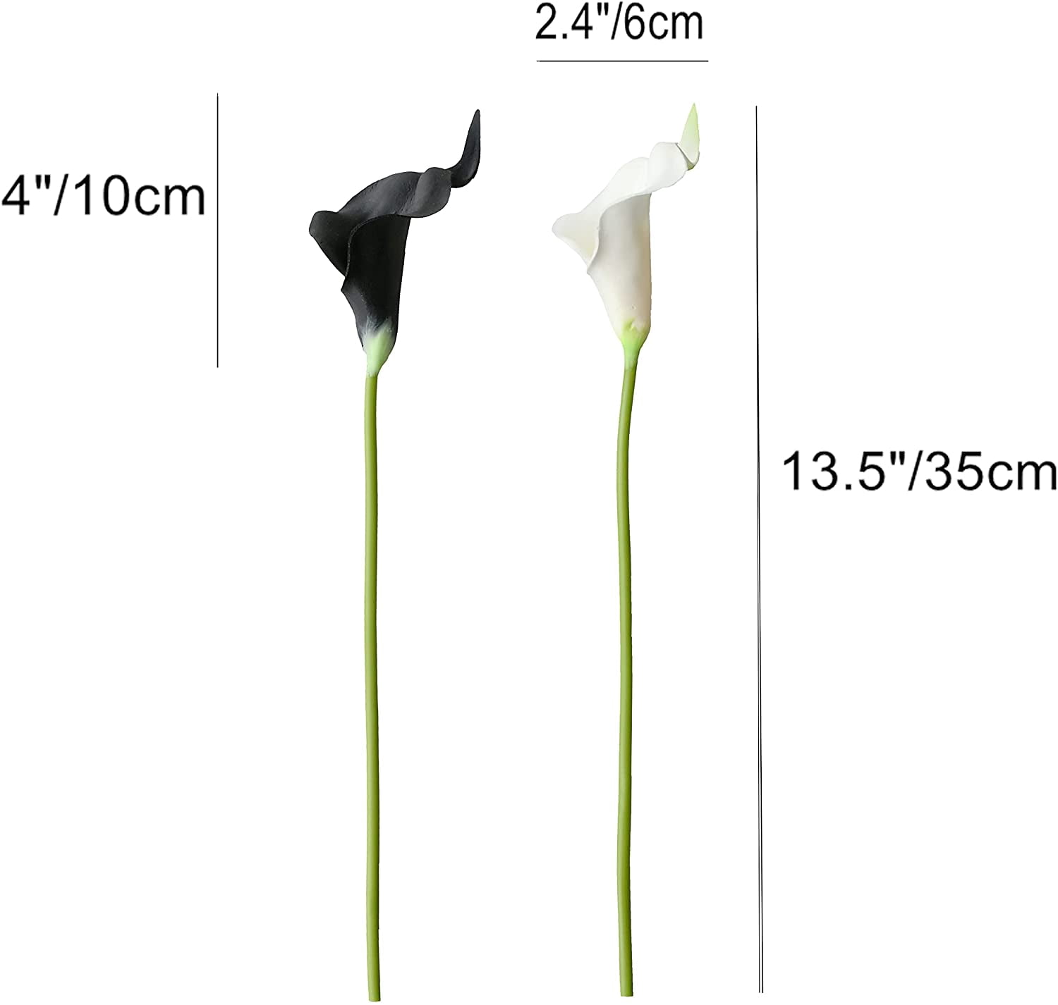 20pcs White Fake Flowers Artificial Calla Lily Silk Flowers 13.4" for Mother's Day Easter Home Kitchen & Wedding