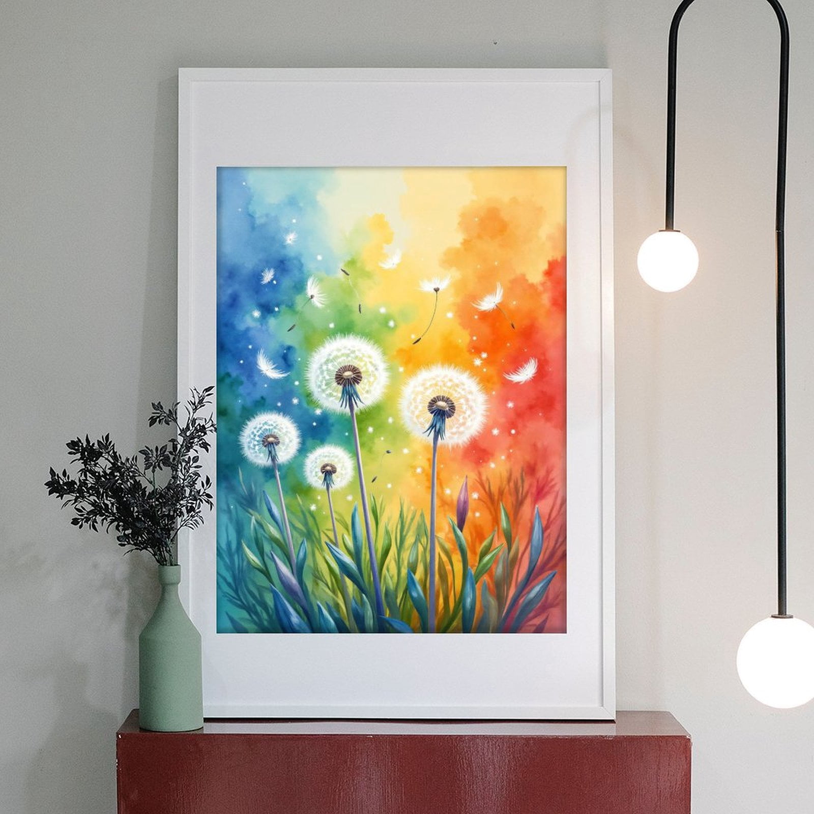 Diamond Art Kit for Adults, Rainbow Dandelion Dreams Scene Diamond Painting for Adults Beginners, DIY Diamond Art Painting Kits, 5D Diamond Painting Crafts for Home Decor 12x16 Frameless