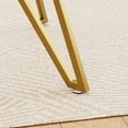 thumbnail image 5 of 35.4 Inch Square Tempered Glass Dining Table Suitable For 2 To 4 People Space Saving Small Kitchen Dining Table Equipped With Sturdy Metal Table Legs Suitable For Dining Room Living Room Gold, 5 of 14
