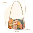 thumbnail image 3 of FORMRS Womens Shoulder Bag with Chain Strap Clutch Purse Cute Tote Handbag, Pink Cityscape Painting, 3 of 7