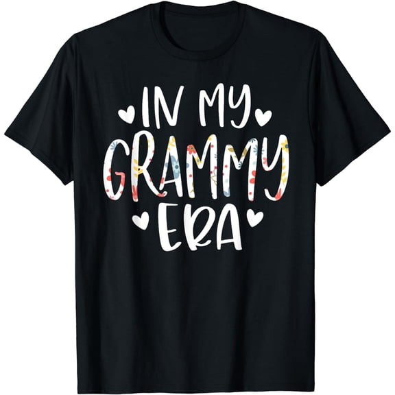 Retro In My Grammy Era Floral T-Shirt - Cute Grandmother Gift Tee for Women - Stylish Floral Print Casual Short Sleeve Top