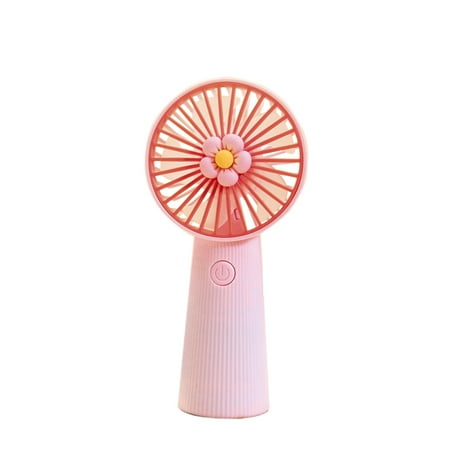 

Mini Portable Fan Silent Powerful Handheld Fan Cute Design 3 Speed Small Desk Fan with Base Lightweight USB Rechargeable Fan
