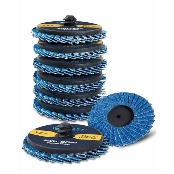 SATC 10PCS 2 inch 60 Grit Zirconia Quick Lock Flap Sanding Grinding Discs Die Grinder Quick Change Disc