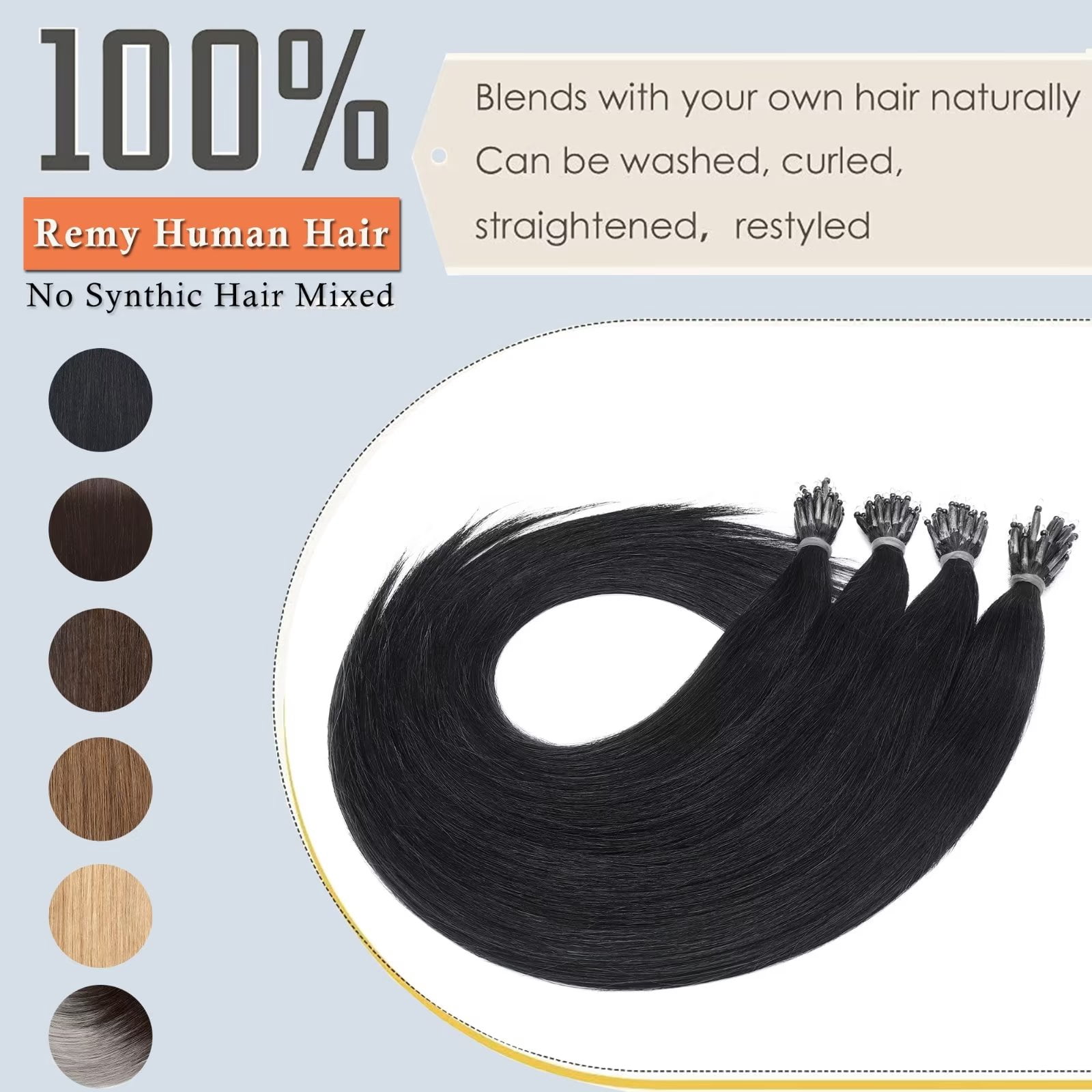 MY-LADY Micro Loop Hair Extensions Human Hair Human Hair  display picture 1