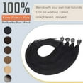 thumbnail image 2 of MY-LADY Micro Loop Hair Extensions Human Hair Human Hair Extensions Micro Beads Hair Extensions Real Hair Silky Straight 16" 50g Black, 2 of 8