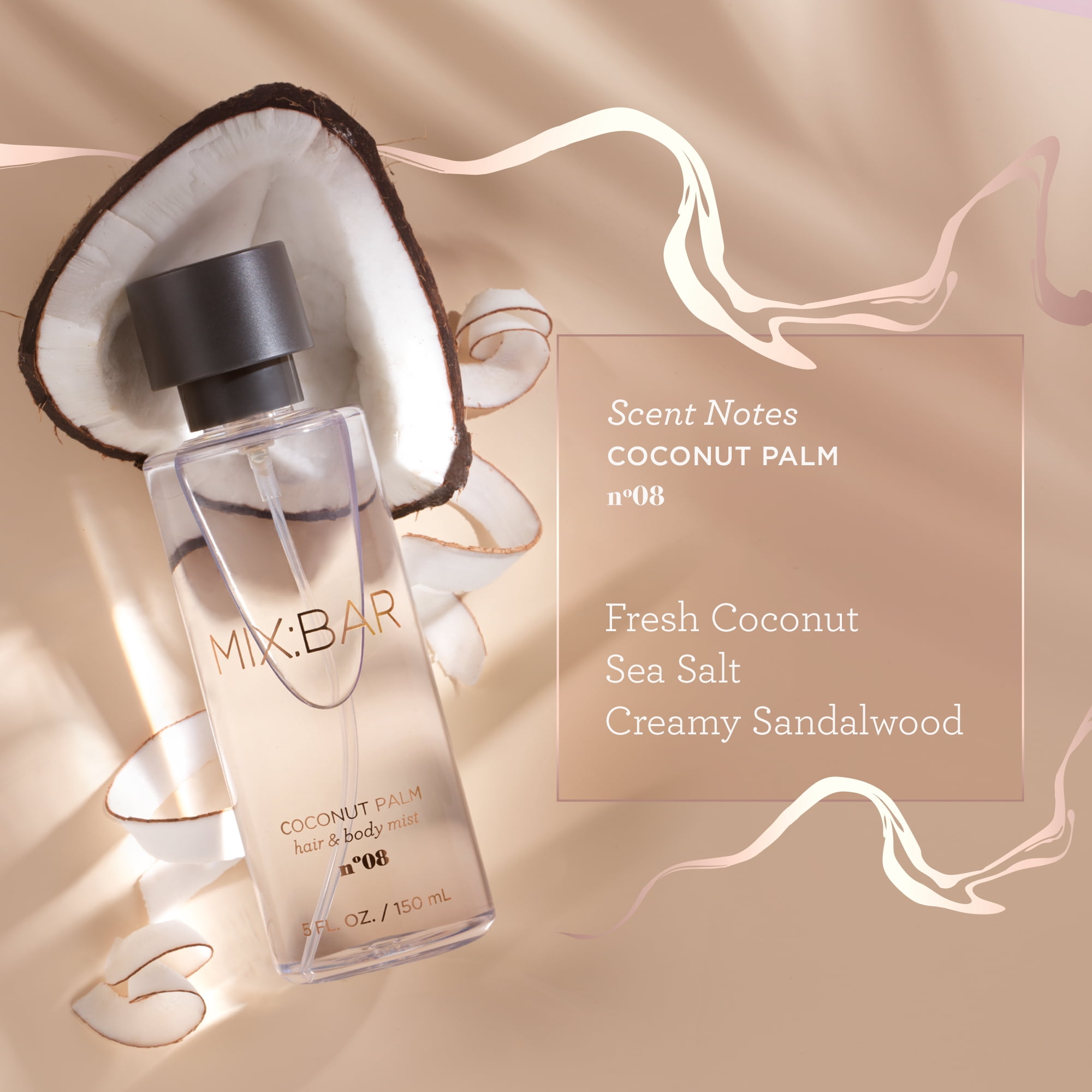 MIX:BAR Coconut Palm Fragrance, Hair & Body Spray, 5fl oz