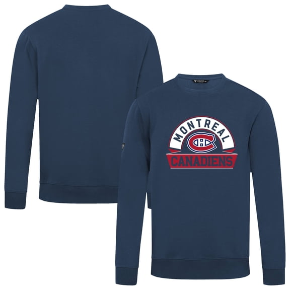 Men's Levelwear Navy Montreal Canadiens Zane Banner Arch Pullover Sweatshirt