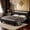 Black, variant on LED Queen Bed Frame with Charging Station, Faux Leather Upholstered Platform Bed with Adjustable Diamond Crystal Headboard, Solid Wood Slats Support, No Box Spring Needed, Noise Free, Black