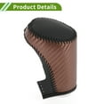thumbnail image 4 of Cubierta de pomo de cambio Unique Bargains para Chevrolet Malibu 2016-2020, antideslizante, negra y marrón, protector de mango de cambio de palanca de cuero sintético, 1 pieza, 4 of 6