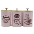 thumbnail image 1 of Abbracc 3Pcs Coffee Tea Sugar Containers Set Kitchen Canisters Set Iron Decor Organizer Pink, 1 of 9
