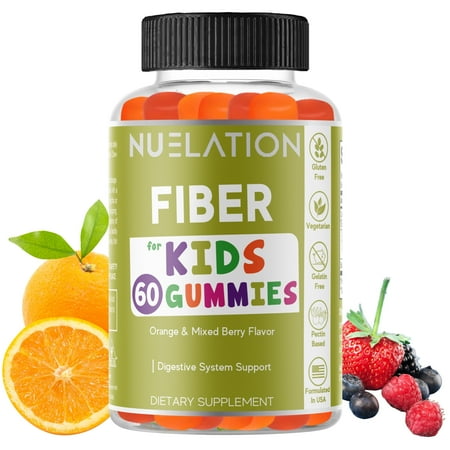 NUELATION Fiber Gummies for Kids - 60 Count - Vegetarian, Gluten Free, Gelatin Free, Fiber Supplement