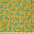thumbnail image 2 of Ambesonne Garden Art Fabric by the Yard Microfiber, Modern Botanical Leaves, 1 Yard, Marigold and Sea Green, 2 of 2