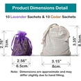 thumbnail image 3 of 20 Pack Cedar Sachets & Lavender Sachets for Drawers and Closets – Cedar Chips for Clothes Storage & Dried Lavender Sachets - Drawer Fresheners for Dresser. Closet Deodorizer., 3 of 4