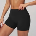 thumbnail image 4 of idosla Women's Biker Shorts 2.5" No Front Seam High Waist Hidden Scrunch Workout Gym Yoga Running Shorts (Black, S), 4 of 8
