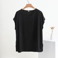 thumbnail image 2 of TEAJOPSUU Women's Pajama Top Comfy V-Neck Batwing Sleeve Loungewear Top Loose Fit Casual Sleepwear Blouse 3X-5X Black, 2 of 5