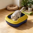 thumbnail image 2 of HWRETIE Semi Enclosed Cat Litter Box with Top Entry Lid High Sides Odor Control Covered Cat Toilet with Scoop Filter Splash Resistant Litter Tray for Indoor Cats, 2 of 6