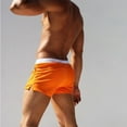 thumbnail image 5 of Men's Booty Shorts 3 Inch Lightweight Athletic Sportswear Gym Workout Retro Running Short Swim Shorts with Zipper Pocket Orange, 5 of 5