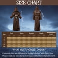 thumbnail image 4 of Alaiyaky Monk Costume Adult Men Medieval Robe Priest Cloak Outfit Halloween Black Renaissance Vicar Uncle Fester with Hood Costume Cross Fancy Dress Cosplay Carnival, 4 of 7