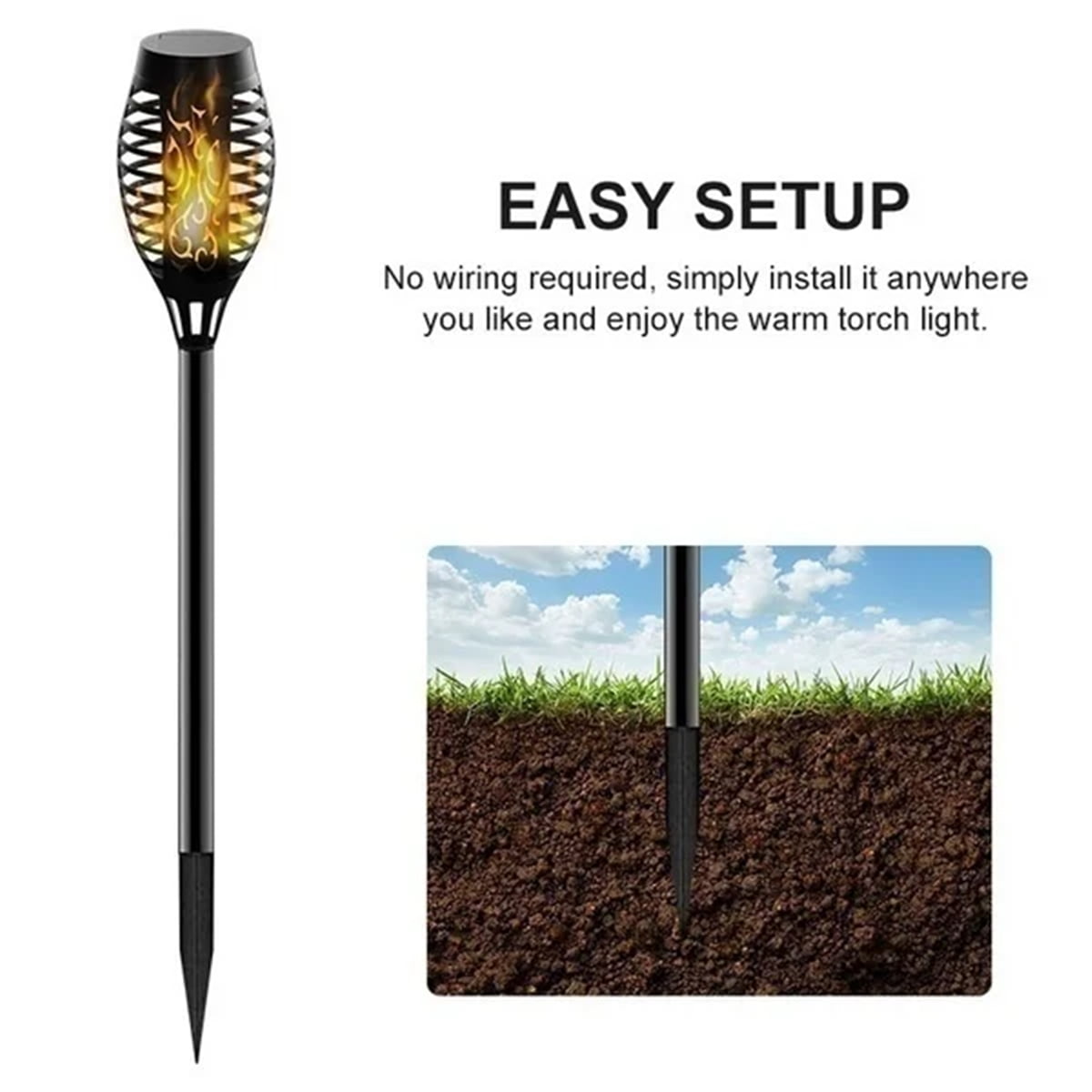 Magicorange 12 Pack Solar Torch Lights with Flickering Flame, IP65 Waterpoof Outdoor LED Lights Auto on/off for Garden Patio Yard Pathway Walkway Landscape Decor
