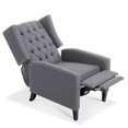 thumbnail image 5 of 27" Wide Manual Wingback Recliner Chair, Vintage Accent Chair, Recliner Chair with Nailhead Trim and Birch Legs, Tufted Single Sofa Chair, for Home, Living Room, Office, Bedroom, Gray, 5 of 7