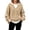 Khaki, variant on Casual Crew Neck Faux Two-Piece Sweater for Women Soft Comfortable Knit Perfect Layering Look