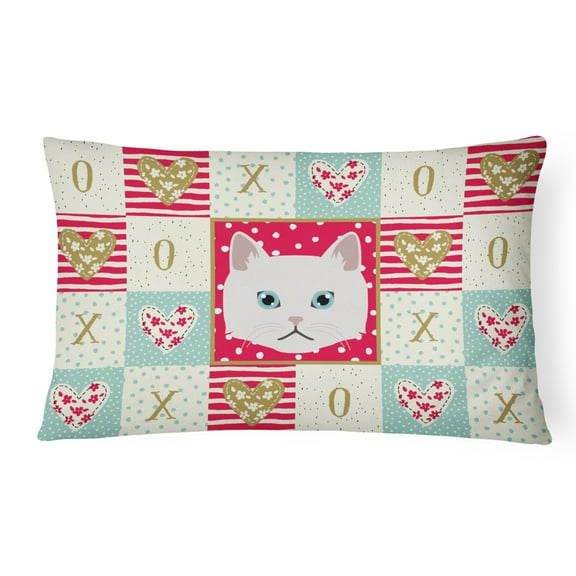 Carolines Treasures CK5135PW1216 Napoleon Cat Love Canvas Fabric Decorative Pillow, Red, 12H x16W, multicolor